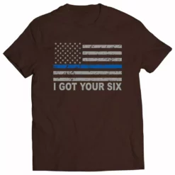 Bewild Blue Line American Flag - I Got Your Six - Blue Lives Matter Mens T-shirt
