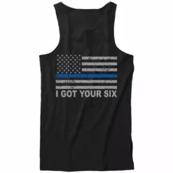 Bewild Blue Line American Flag - I Got Your Six - Blue Lives Matter Tank Top Positive Reinforcement