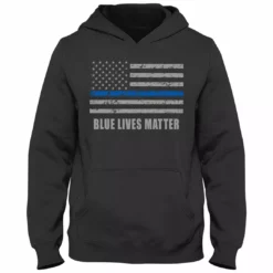 Bewild Blue Lives Matter Blue Line Flag Adult Hoodie Positive Reinforcement