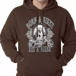 Bewild Born To Be A Biker Adult Hoodie