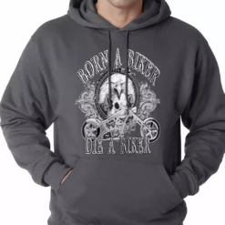 Bewild Born To Be A Biker Adult Hoodie