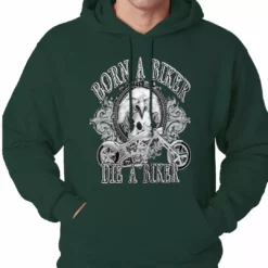 Bewild Born To Be A Biker Adult Hoodie