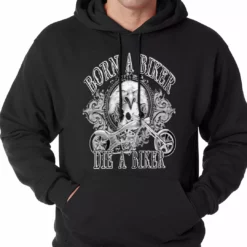 Bewild Born To Be A Biker Adult Hoodie