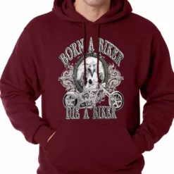 Bewild Born To Be A Biker Adult Hoodie