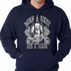 Bewild Born To Be A Biker Adult Hoodie