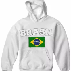 Bewild Brasil Vintage Flag International Hoodie Nationality & Ethnic