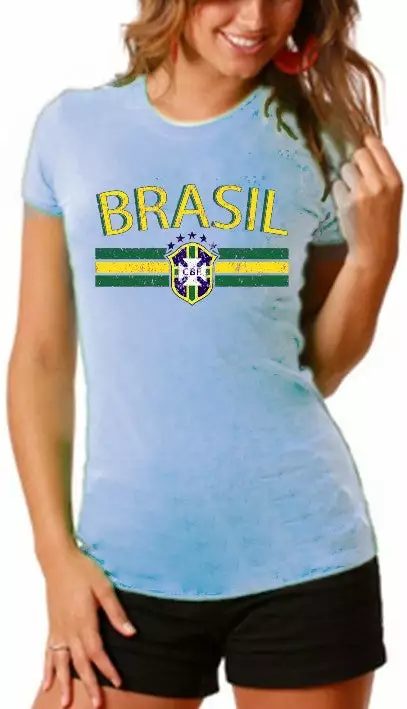 Bewild Brasil Vintage Shield International Girls T-Shirt Nationality & Ethnic 3 Bewild Brasil Vintage Shield International Girls T-Shirt Nationality & Ethnic