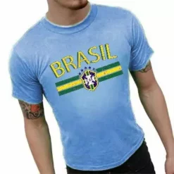 Bewild Brasil Vintage Shield International Mens T-Shirt