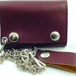 Bewild 4" Brown Tri-Fold Leather Chain Wallet Wallets & Chains