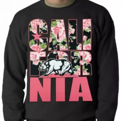 Bewild California Floral Pattern Adult Crewneck Cool Funny & Offensive