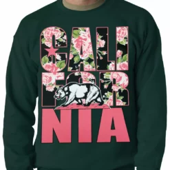 Bewild California Floral Pattern Adult Crewneck Cool Funny & Offensive