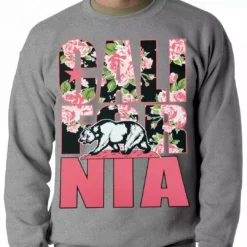 Bewild California Floral Pattern Adult Crewneck Cool Funny & Offensive