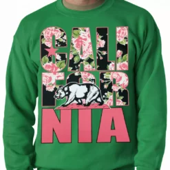 Bewild California Floral Pattern Adult Crewneck Cool Funny & Offensive