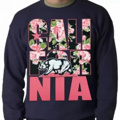 Bewild California Floral Pattern Adult Crewneck Cool Funny & Offensive