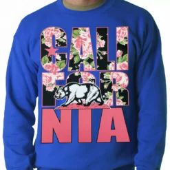 Bewild California Floral Pattern Adult Crewneck Cool Funny & Offensive