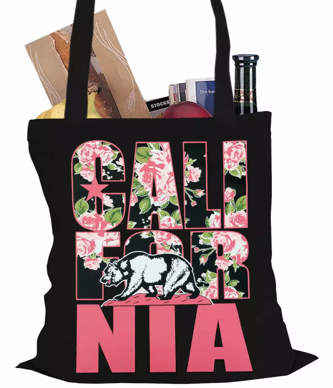 Bewild Cool Funny & Offensive California Floral Pattern Tote Bag 3 Bewild Cool Funny & Offensive California Floral Pattern Tote Bag