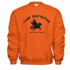 Bewild Cool Funny & Offensive Camp Half Blood Long Island Sound Crew Neck Sweatshirt (Orange) 6 Bewild Cool Funny & Offensive Camp Half Blood Long Island Sound Crew Neck Sweatshirt (Orange)