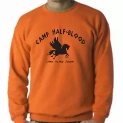 Bewild Cool Funny & Offensive Camp Half Blood Long Island Sound Crew Neck Sweatshirt (Orange) 7 Bewild Cool Funny & Offensive Camp Half Blood Long Island Sound Crew Neck Sweatshirt (Orange)