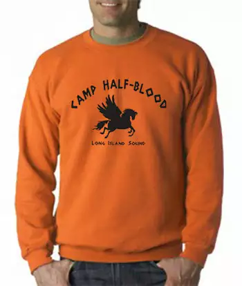 Bewild Cool Funny & Offensive Camp Half Blood Long Island Sound Crew Neck Sweatshirt (Orange) 5 Bewild Cool Funny & Offensive Camp Half Blood Long Island Sound Crew Neck Sweatshirt (Orange)