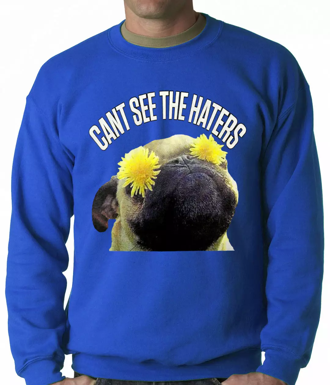 Bewild Cool Funny & Offensive Can't See The Haters Funny Pug Adult Crewneck 10 Bewild Cool Funny & Offensive Can't See The Haters Funny Pug Adult Crewneck