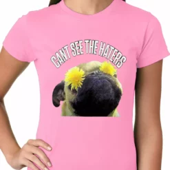 Bewild Cool Funny & Offensive Can't See The Haters Funny Pug Ladies T-shirt