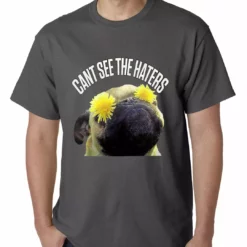 Bewild Can't See The Haters Funny Pug Mens T-shirt