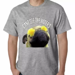 Bewild Can't See The Haters Funny Pug Mens T-shirt