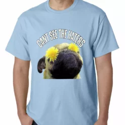 Bewild Can't See The Haters Funny Pug Mens T-shirt