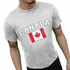 Bewild Nationality & Ethnic Canada Vintage Flag International Mens T-Shirt