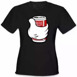 Bewild Cool Funny & Offensive Cartoon Hand Beer Can Girl's T-Shirt