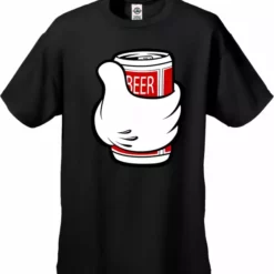 Bewild Cool Funny & Offensive Cartoon Hand Beer Can Men's T-Shirt