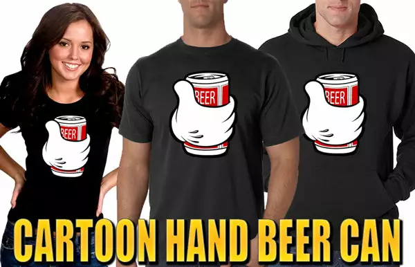 Bewild Cool Funny & Offensive Cartoon Hand Beer Can Men's T-Shirt 13 Bewild Cool Funny & Offensive Cartoon Hand Beer Can Men's T-Shirt