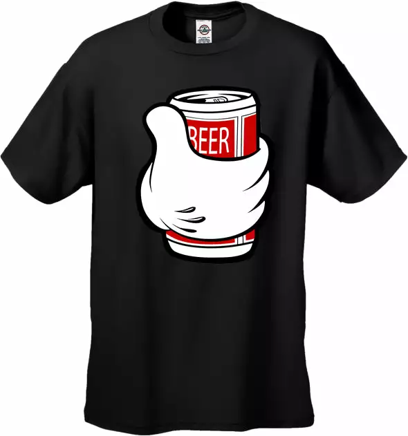 Bewild Cool Funny & Offensive Cartoon Hand Beer Can Men's T-Shirt 4 Bewild Cool Funny & Offensive Cartoon Hand Beer Can Men's T-Shirt