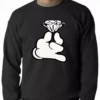 Bewild Cartoon Hand With Diamond Crewneck