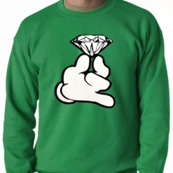 Bewild Cartoon Hand With Diamond Crewneck