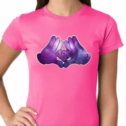 Bewild Cartoon Hands Diamond Cosmos Girl's T-Shirt Cool Funny & Offensive
