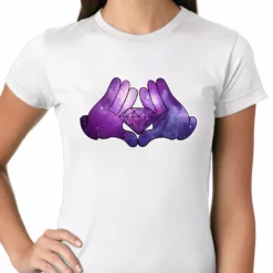 Bewild Cartoon Hands Diamond Cosmos Girl's T-Shirt Cool Funny & Offensive