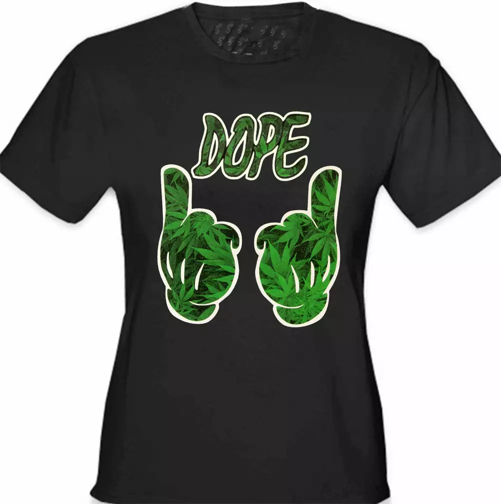 Bewild Cool Funny & Offensive Cartoon Hands Dope Pot Leaf Pattern Girl's T-Shirt 5 Bewild Cool Funny & Offensive Cartoon Hands Dope Pot Leaf Pattern Girl's T-Shirt