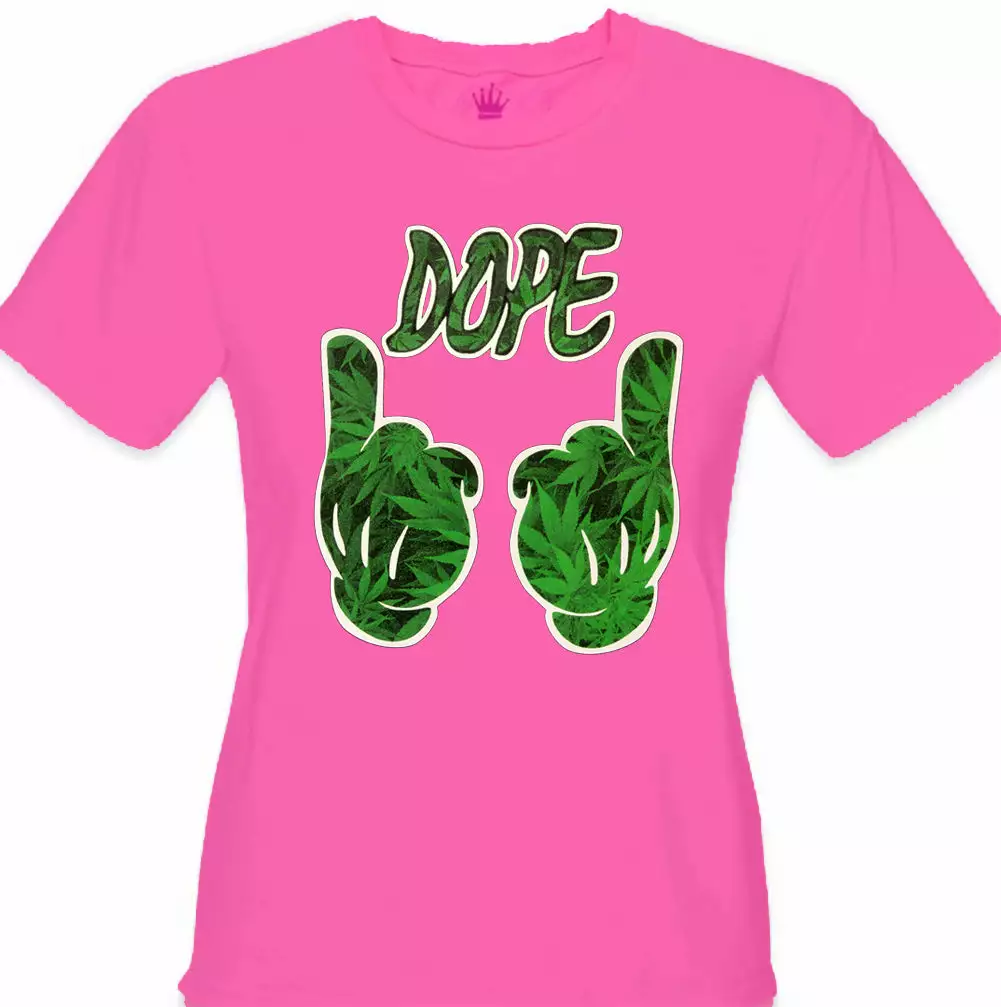 Bewild Cool Funny & Offensive Cartoon Hands Dope Pot Leaf Pattern Girl's T-Shirt 6 Bewild Cool Funny & Offensive Cartoon Hands Dope Pot Leaf Pattern Girl's T-Shirt