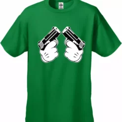 Bewild Cartoon Hands Double Gun's Men's T-Shirt