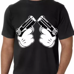 Bewild Cartoon Hands Double Gun's Men's T-Shirt