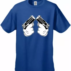 Bewild Cartoon Hands Double Gun's Men's T-Shirt