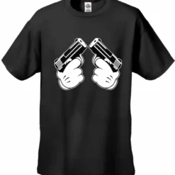 Bewild Cartoon Hands Double Gun's Men's T-Shirt