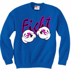 Bewild Cartoon Hands Fight Breast Cancer Adult Crewneck Positive Reinforcement