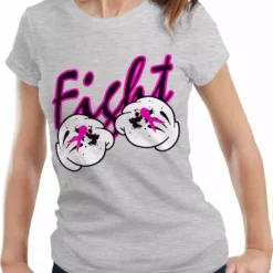 Bewild Positive Reinforcement Cartoon Hands Fight Breast Cancer Girls T-shirt