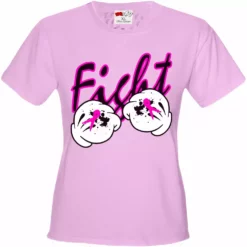 Bewild Positive Reinforcement Cartoon Hands Fight Breast Cancer Girls T-shirt