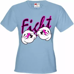 Bewild Positive Reinforcement Cartoon Hands Fight Breast Cancer Girls T-shirt
