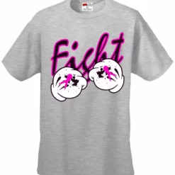Bewild Cartoon Hands Fight Breast Cancer Mens T-shirt Cool Funny & Offensive