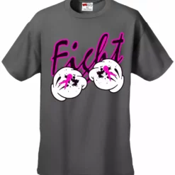 Bewild Cartoon Hands Fight Breast Cancer Mens T-shirt Cool Funny & Offensive