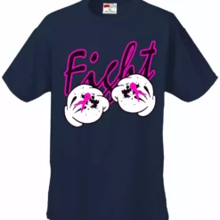 Bewild Cartoon Hands Fight Breast Cancer Mens T-shirt Cool Funny & Offensive